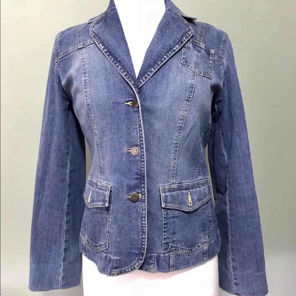 Ann Taylor LOFT Fitted Denim Jean Jacket Size 6